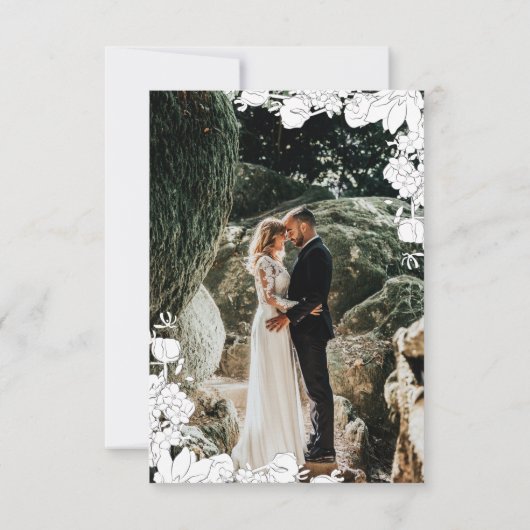 Subtile Blush Foto Danke Karte (Rückseite)