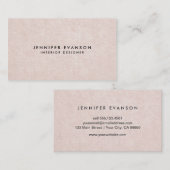 Subtile Blush Pink Elegant Papier Textur Visitenkarte (Vorne/Hinten)