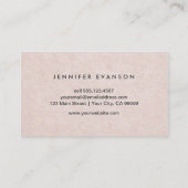 Subtile Blush Pink Elegant Papier Textur Visitenkarte (Rückseite)