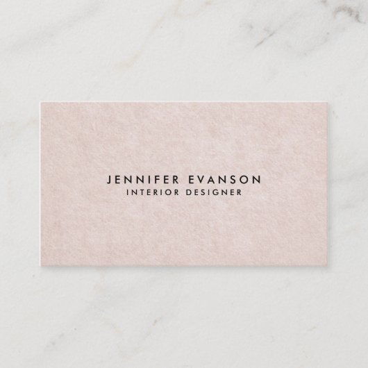 Subtile Blush Pink Elegant Papier Textur Visitenkarte (Vorderseite)