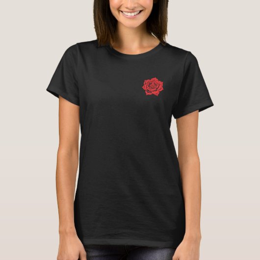 Subtile Blüte – T-Shirt mit minimalistischem Rosen (Vorderseite)