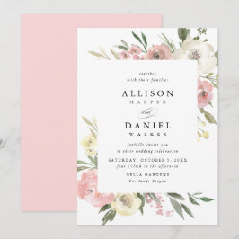 Subtile Blüten | Rahmen Hochzeitseinladung Einladung