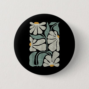 Subtile Boho Blume gegen Trump, Kamala Harris Button