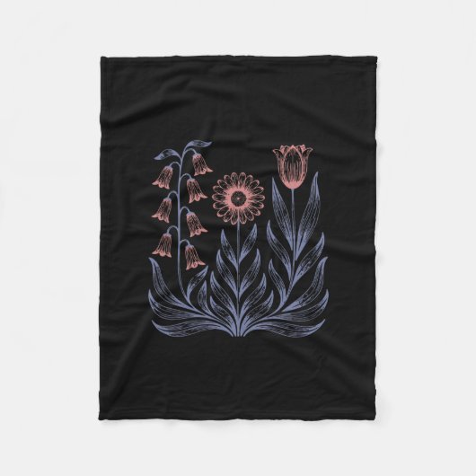 Subtile Boho-Blumen Anti Trump Fleecedecke (Vorderseite)