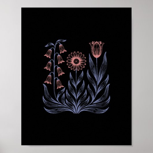 Subtile Boho-Blumen Anti Trump Poster (Vorne)