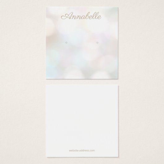 Subtile Bokeh Stuhl Earring Display Card (Vorne & Hinten)