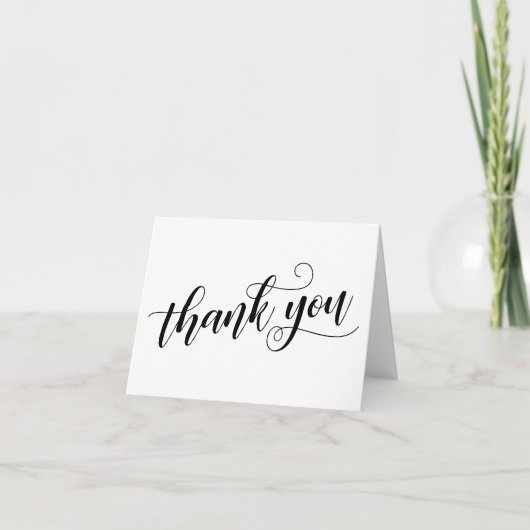 Subtile, Chic Danke Typografie mit schwarzem Scrip (Vorderseite)