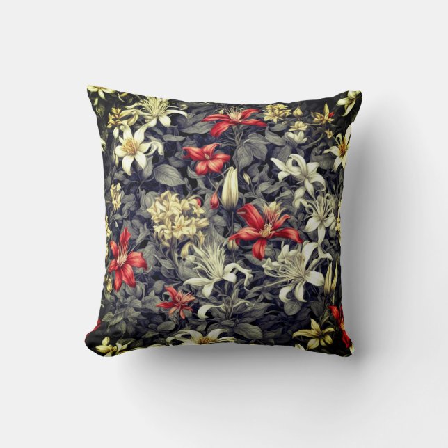 Subtile Color Wild Honeysuckle Print Kissen (Vorderseite)