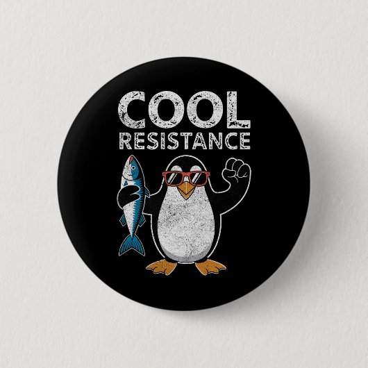 Subtile Coole Widerstandskraft - Pinguin - Protest Button (Vorderseite)