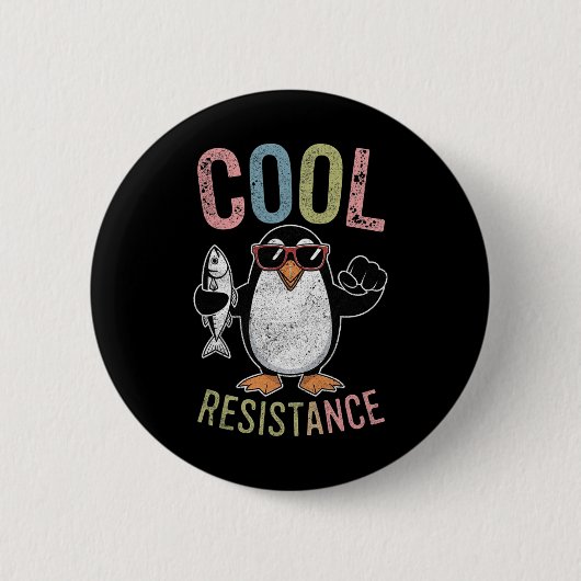 Subtile Coole Widerstandskraft - Pinguin - Protest Button (Vorderseite)