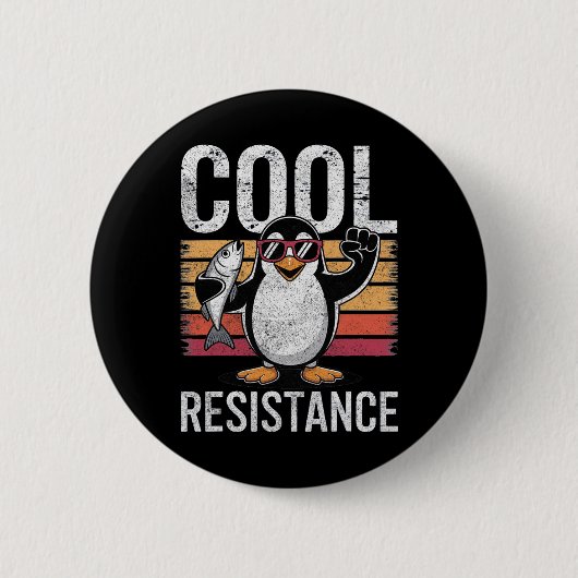 Subtile Coole Widerstandskraft - Pinguin - Protest Button (Vorderseite)