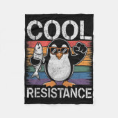 Subtile Coole Widerstandskraft - Pinguin - Protest Fleecedecke (Vorderseite)