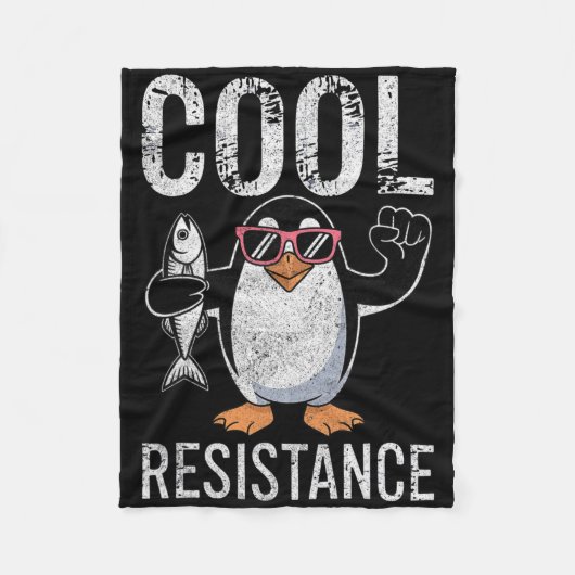 Subtile Coole Widerstandskraft - Pinguin - Protest Fleecedecke (Vorderseite)