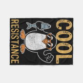 Subtile Coole Widerstandskraft - Pinguin - Protest Fleecedecke (Vorderseite (Horizontal))