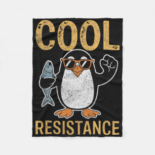 Subtile Coole Widerstandskraft - Pinguin - Protest Fleecedecke