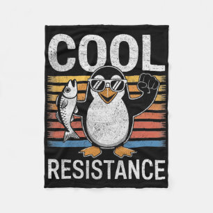 Subtile Coole Widerstandskraft - Pinguin - Protest Fleecedecke