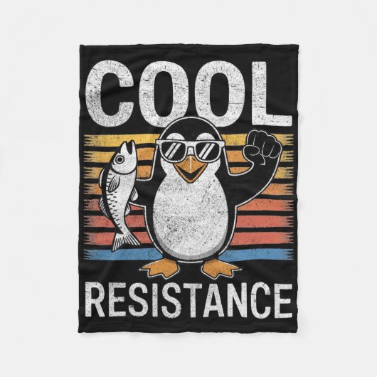 Subtile Coole Widerstandskraft - Pinguin - Protest Fleecedecke (Vorderseite)