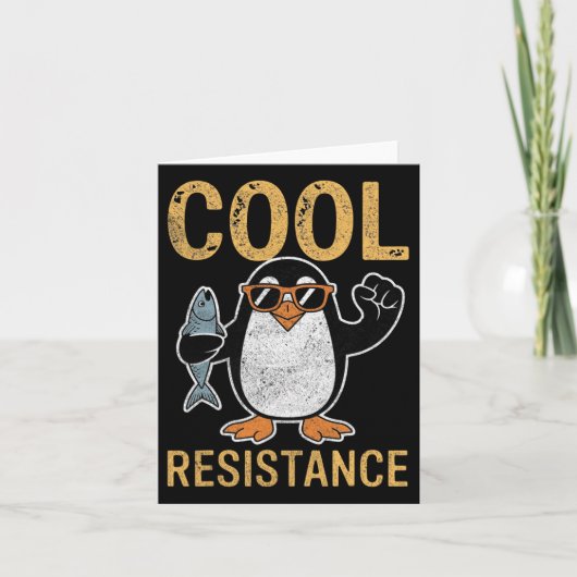 Subtile Coole Widerstandskraft - Pinguin - Protest Karte (Vorderseite)
