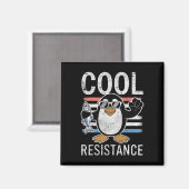 Subtile Coole Widerstandskraft - Pinguin - Protest Magnet (Vorderseite/Rückseite)
