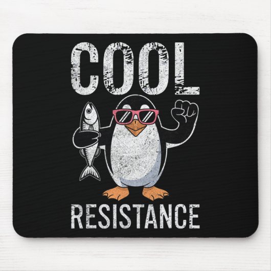 Subtile Coole Widerstandskraft - Pinguin - Protest Mousepad (Vorne)