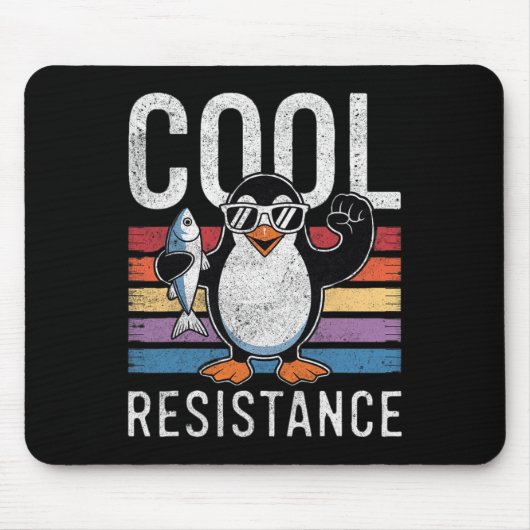 Subtile Coole Widerstandskraft - Pinguin - Protest Mousepad (Vorne)