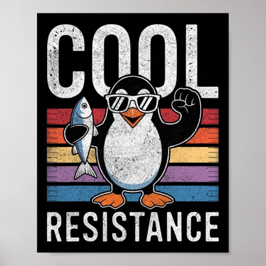 Subtile Coole Widerstandskraft - Pinguin - Protest Poster (Vorne)