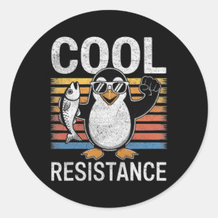 Subtile Coole Widerstandskraft - Pinguin - Protest Runder Aufkleber