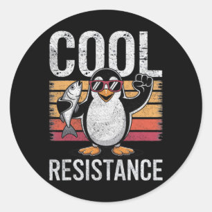 Subtile Coole Widerstandskraft - Pinguin - Protest Runder Aufkleber