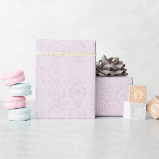 Subtile Damask Textur Muster Wrapping Paper Roll Geschenkpapier (Babyparty)
