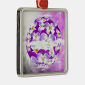 Subtile, einfache Violett-Pansy-Blume Silbernes Ornament (Rechts)