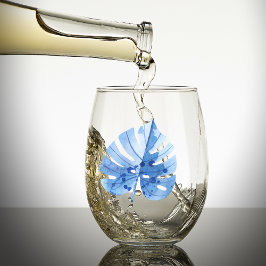 Subtile elegante Bezeichnung, Cobalt Tropical Mons Weinglas Ohne Stiel