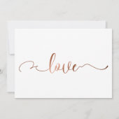Subtile Elegante Copper Script Wedding Save the Da Date (Rückseite)
