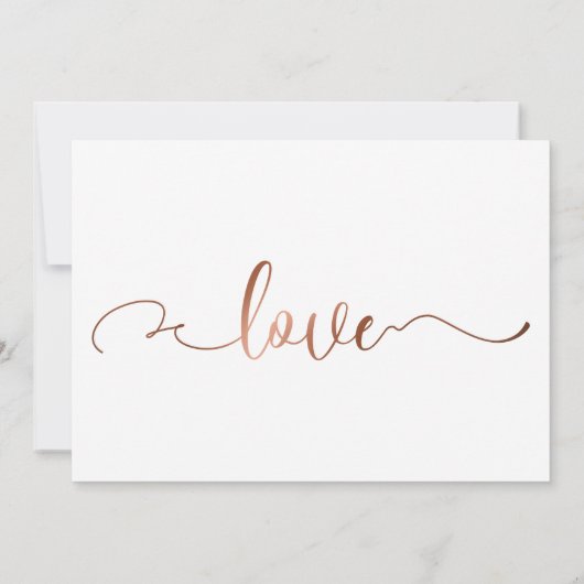 Subtile Elegante Copper Script Wedding Save the Da Date (Rückseite)