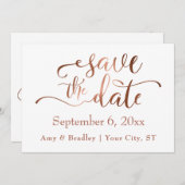Subtile Elegante Copper Script Wedding Save the Da Save The Date (Vorne/Hinten)