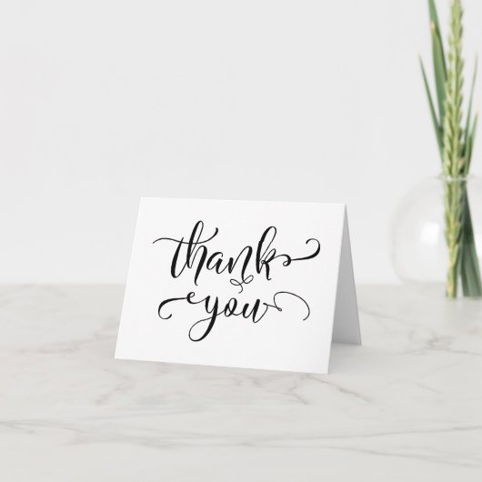 Subtile, elegante Dankbarkeit mit schwarzem Script Dankeskarte (Vorderseite)