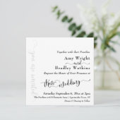 Subtile Elegante Typografie Black on White Wedding Einladung (Stehend Vorderseite)