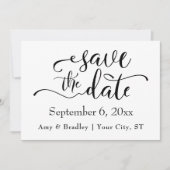 Subtile Elegante Typografie Schwarzer Text Save th The Date (Vorderseite)