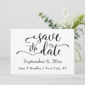 Subtile Elegante Typografie Schwarzer Text Save th The Date (Stehend Vorderseite)