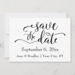 Subtile Elegante Typografie Schwarzer Text Save th The Date