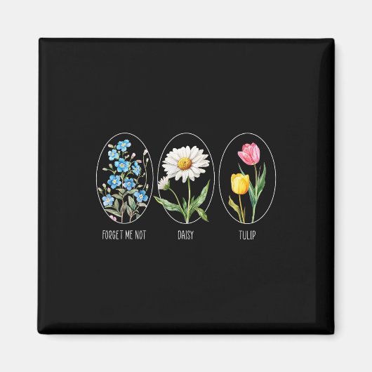 Subtile florale 8647 Trump-Blume vergessen mich ni Magnet (Vorne)