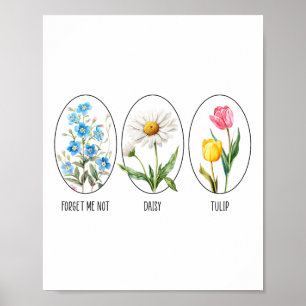 Subtile florale 8647 Trump-Blume vergessen mich ni Poster