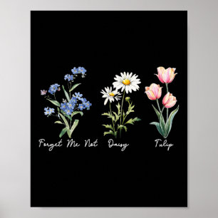 Subtile florale 8647 Trump-Blume vergessen mich ni Poster