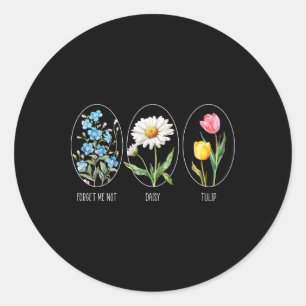 Subtile florale 8647 Trump-Blume vergessen mich ni Runder Aufkleber