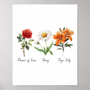 Subtile florale Anti-Trump-Blume der Liebe Gänsebl Poster