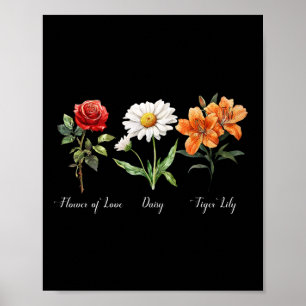 Subtile florale Anti-Trump-Blume der Liebe Gänsebl Poster