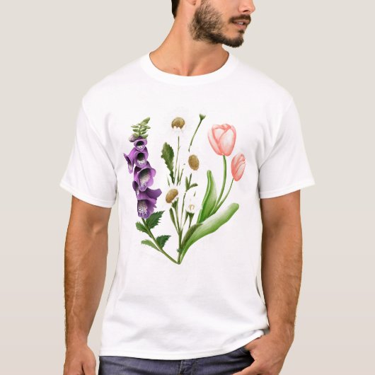 Subtile florale Anti-Trump-Shirt-Blume Foxglove T-Shirt (Vorderseite)