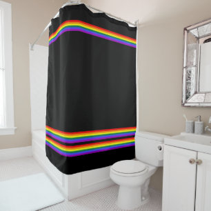 Subtile Gay Pride Strip Rainbow Duschvorhang