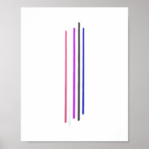 Subtile Genderfluid-Pride GenderFluid-Flag Poster