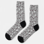 Subtile Geo-Sterne & Dreiecke – Grau Socken (Linkes Detail)