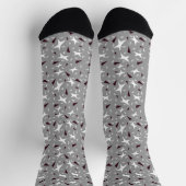Subtile Geo-Sterne & Dreiecke – Grau Socken (Oben)